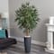 6.5ft. Potted Bamboo Artificial Tree in Gray Cylinder Planter